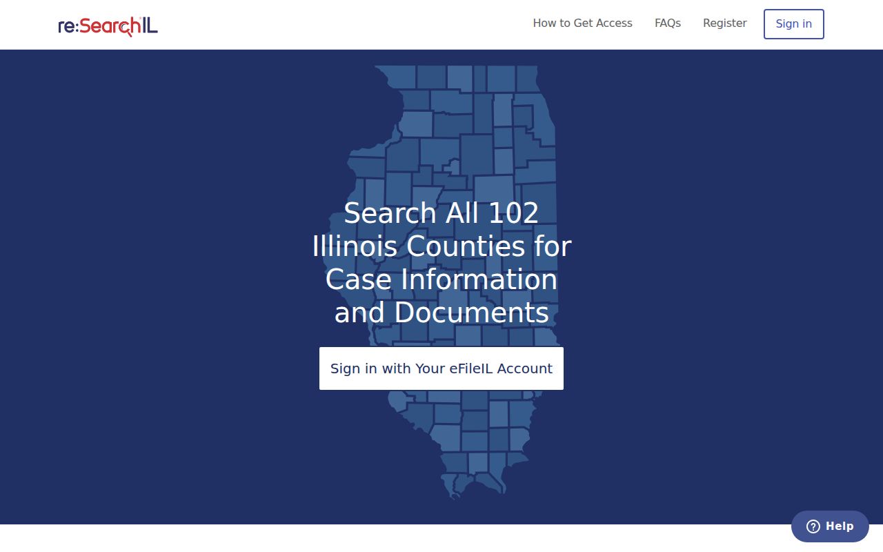 re:SearchIL statewide court document repository interface